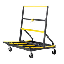 Drywall Cart Dolly Steel Panel Dolly with 4 Swivel Casters & Expandable Deck Foldable Panel Truck Cart with Tie-Down Strap
