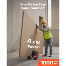 Panel Dolly Drywall Mover with 10 Inch Rubber Wheels Fits Different Terrain Adjustable Clamp Panel Cart for Steel Panels