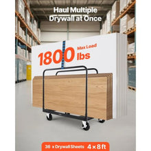 Drywall Cart Dolly Steel Panel Truck Cart with 5 inch Swivel Casters Lumber Drywall Dolly with with Tie-Down Strap & 3 Side Handrails for Factory