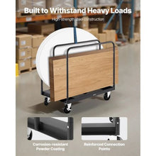 Drywall Cart Dolly Steel Panel Truck Cart with 5 inch Swivel Casters Lumber Drywall Dolly with with Tie-Down Strap & 3 Side Handrails for Factory