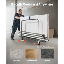 Drywall Cart Dolly Steel Panel Truck Cart with 5 inch Swivel Casters Lumber Drywall Dolly with Tie-Down Strap