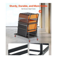 Folding Chair Rack L-shape Vertical Placement Chair Cart Heavy-duty Metal Chair Storage Dolly with Rubber Wheels