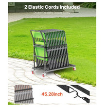 Folding Chair Rack L-shape Vertical Placement Chair Cart Heavy-duty Metal Chair Storage Dolly with Rubber Wheels