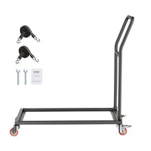 Folding Chair Rack L-shape Vertical Placement Chair Cart Heavy-duty Metal Chair Storage Dolly with Rubber Wheels