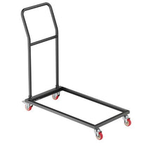 Folding Chair Rack L-shape Vertical Placement Chair Cart Heavy-duty Metal Chair Storage Dolly with Rubber Wheels