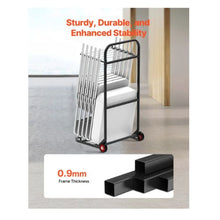 Folding Chair Rack 100 LBS Capacity Heavy-duty Chair Cart for Hanging 10 Chairs Multi-Function Metal Chair Storage Dolly with Rubber Wheels