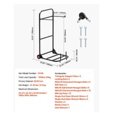 Folding Chair Rack 100 LBS Capacity Heavy-duty Chair Cart for Hanging 10 Chairs Multi-Function Metal Chair Storage Dolly with Rubber Wheels
