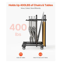 Folding Chair Rack Heavy-duty Chair Cart Chair Storage Dolly Chair Holder Swivel Casters and Locking Wheels