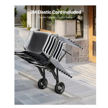 Folding Chair Rack 150 LBS Capacity Heavy-duty Chair Cart for Stacking 10 Chairs Multi-Function Metal Chair Storage Dolly with Rubber Wheels