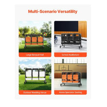 Folding Chair Rack 400 LBS Capacity Heavy-duty Chair Cart for 42 Chairs or 12 Tables Multi-Function Chair Storage Dolly with Rubber Wheels and Holders