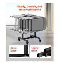 Folding Chair Rack 200 LBS Capacity Heavy-duty Metal Chair Storage Dolly with Rubber Wheels Multi-Function Chair Holder
