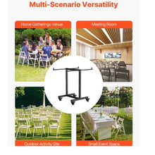 Folding Chair Rack 200 LBS Capacity Heavy-duty Metal Chair Storage Dolly with Rubber Wheels Multi-Function Chair Holder