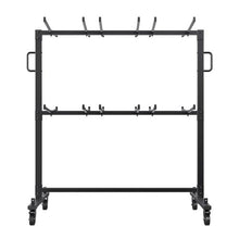 Folding Chair Cart Double Layer Mobile Stackable Chair Dolly Storage Rack Trolley with 530 Lbs Capacity to Store 84 Chairs Heavy Duty Iron Chairs Holder
