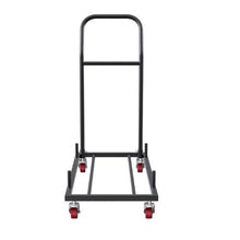 Folding Chair Dolly Iron Commercial Cart with 12 Chairs Capacity Folding Chairs Rack Trolley with 4 Casters Transport Dolly for Flat Stacking Plastic Resin and Wood Chairs