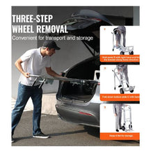 Aluminum Hand Truck Heavy Duty Industrial Convertible Folding Hand Truck and Dolly Utility Cart Converts from Hand Truck to Platform Cart with Rubber Wheels