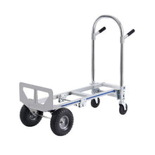 Aluminum Hand Truck Heavy Duty Industrial Convertible Folding Hand Truck and Dolly Utility Cart Converts from Hand Truck to Platform Cart with Rubber Wheels