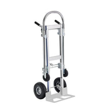Aluminum Hand Truck Heavy Duty Industrial Convertible Folding Hand Truck and Dolly Utility Cart Converts from Hand Truck to Platform Cart with Rubber Wheels
