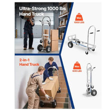 2 in 1 Hand Truck Convertible Hand Truck Dolly with Non-Slip Handle & Wheels Portable Trolley Dolly