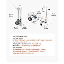 2 in 1 Hand Truck Convertible Hand Truck Dolly with Non-Slip Handle & Wheels Portable Trolley Dolly