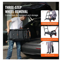 Aluminum Hand Truck 300 lbs Load Capacity Heavy Duty Industrial Convertible Folding Hand Truck and Dolly Utility Cart Converts from Hand Truck to Platform Cart with Rubber Wheels