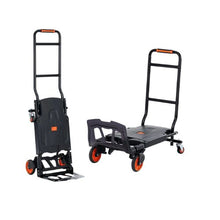 Aluminum Hand Truck 300 lbs Load Capacity Heavy Duty Industrial Convertible Folding Hand Truck and Dolly Utility Cart Converts from Hand Truck to Platform Cart with Rubber Wheels