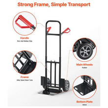 Hand Truck Heavy Duty Hand Truck Dolly with Wheels & Telescoping Handle Portable Trolley Dolly with Tie-down Strap for Moving Home