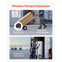 Hand Truck 500 lbs Load Capacity Heavy-Duty Hand Truck Dolly with Non-Slip Wheels & Handle Aluminum Alloy Portable Trolley Dolly with Tie-down Strap