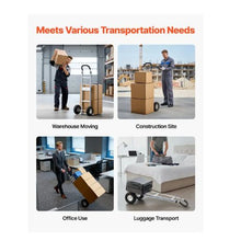 Hand Truck 500 lbs Load Capacity Heavy-Duty Hand Truck Dolly with Non-Slip Wheels & Handle Aluminum Alloy Portable Trolley Dolly with Tie-down Strap