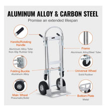 Aluminum Folding Hand Truck Heavy Duty Industrial Collapsible cart Dolly Cart with Rubber Wheels for Transport and Moving in Warehouse