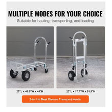 Aluminum Folding Hand Truck Heavy Duty Industrial Collapsible cart Dolly Cart with Rubber Wheels for Transport and Moving in Warehouse