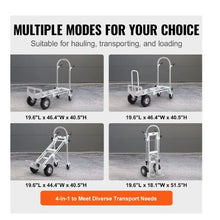 Aluminum Folding Hand Truck 4 in 1 Design 1000 lbs Capacity Heavy Duty Industrial Collapsible cart Dolly Cart with Rubber Wheels for Transport