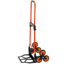 Stair Climbing Cart 120 lbs Stair Climbing Capacity Portable Folding Trolley Cart with Telescoping Handle 6 Wheels and 2 Bungee Cords