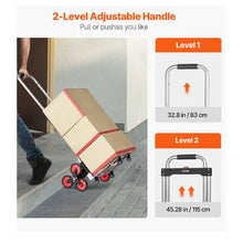 Stair Climbing Cart 260 lbs Capacity Stair Climber Hand Truck and Dolly Heavy-Duty Folding Trolley Cart with Telescoping Handle