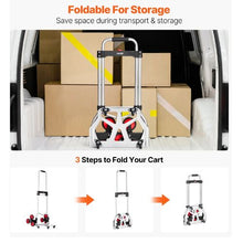 Stair Climbing Cart 260 lbs Capacity Stair Climber Hand Truck and Dolly Heavy-Duty Folding Trolley Cart with Telescoping Handle