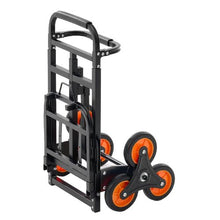 Stair Climbing Cart 220 lbs Stair Climbing Capacity Heavy Duty Folding Trolley Cart with Telescoping Handle 6 Wheels and 2 Bungee Cords