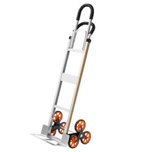 Stair Climbing Cart Aluminum Alloy Folding Trolley Cart with Telescoping Handle 6 Wheels and 2 Bungee Cords