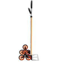 Stair Climbing Cart Aluminum Alloy Folding Trolley Cart with Telescoping Handle 6 Wheels and 2 Bungee Cords