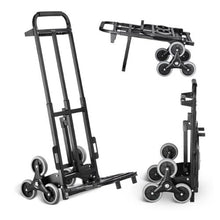 Stair Climbing Cart 460 lbs Capacity Stair Climber Hand Truck and Dolly Heavy-Duty Folding Trolley Cart with Dual Handle 6 Wheels & 2 Elastic Ropes for Home Office