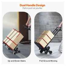 Stair Climbing Cart 460 lbs Capacity Stair Climber Hand Truck and Dolly Heavy-Duty Folding Trolley Cart with Dual Handle 6 Wheels & 2 Elastic Ropes for Home Office