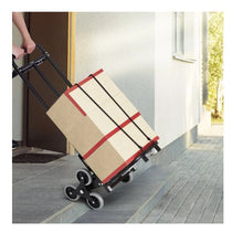 Stair Climbing Cart 460 lbs Capacity Stair Climber Hand Truck and Dolly Heavy-Duty Folding Trolley Cart with Dual Handle 6 Wheels & 2 Elastic Ropes for Home Office