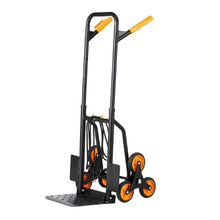 Stair Climbing Cart 440 lbs Capacity Stair Climber Hand Truck and Dolly Heavy-Duty Folding Trolley Cart with Dual Handle 6 Wheels & 2 Elastic Ropes