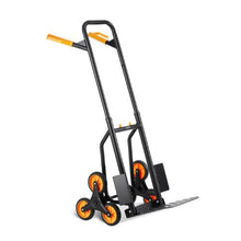 Stair Climbing Cart 440 lbs Capacity Stair Climber Hand Truck and Dolly Heavy-Duty Folding Trolley Cart with Dual Handle 6 Wheels & 2 Elastic Ropes