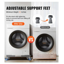 Mini Fridge Stand 400 lbs Load 4 Strong Feet 4 Locking Swivel Wheels 4 Locking Swivel Wheels Multi-Functional Adjustable Base for Washing Machine