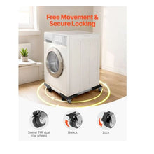 Fridge Stand Mobile Base 1100 lbs Load Capacity Washing Machine Stand with 8 Locking Twin Wheels and 4 Brakes Refrigerator and Dryer