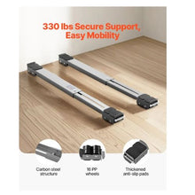 Heavy Duty Appliance Rollers 330 lbs Load Capacity Furniture Dolly Mobile Roller with Adjustable Base for Washer and Dryer Gray