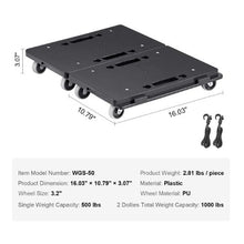 Furniture Dolly 500 lbs Capacity Each Count Furniture Mover with Wheels Portable Moving Rollers 4 Wheels Heavy Duty Small Flat Dolly Cart