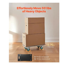Furniture Dolly 551 lbs Load Capacity Furniture Moving Dollies with 4 TPR Silent Wheels Rectangle Multifunctional Flat Dolly for Piano Furniture