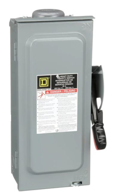 30A 600V 3 Pole Steel Heavy Duty Outdoor Safety Switch H361RB