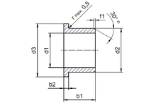 IGLIDE H370, SLEEVE BEARING WITH FLANGE, MM - H370FM-3539-16