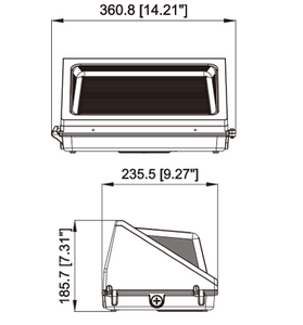 Watt And Cct Selectable Wall Pack - HYA-WP-80W-TW3CCT-(BR)(SG)B